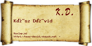Kész Dávid névjegykártya
